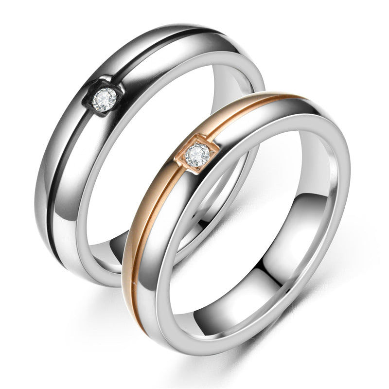Anello Essential Glow in titanio con zircone – vista principale
